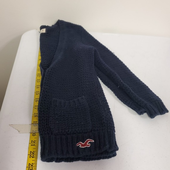 Hollister Womens Y2K Button Up Cardigan Size M Blue Logo Preppy 90S Layers Cozy - Picture 7 of 9
